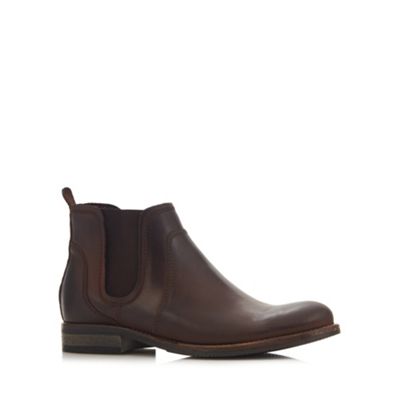 Designer chocolate leather chelsea boots